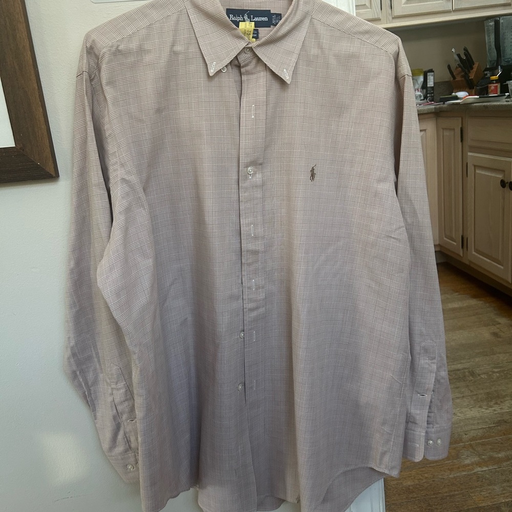 Ralph Lauren Tan Dress Shirt Lightweight Cotton